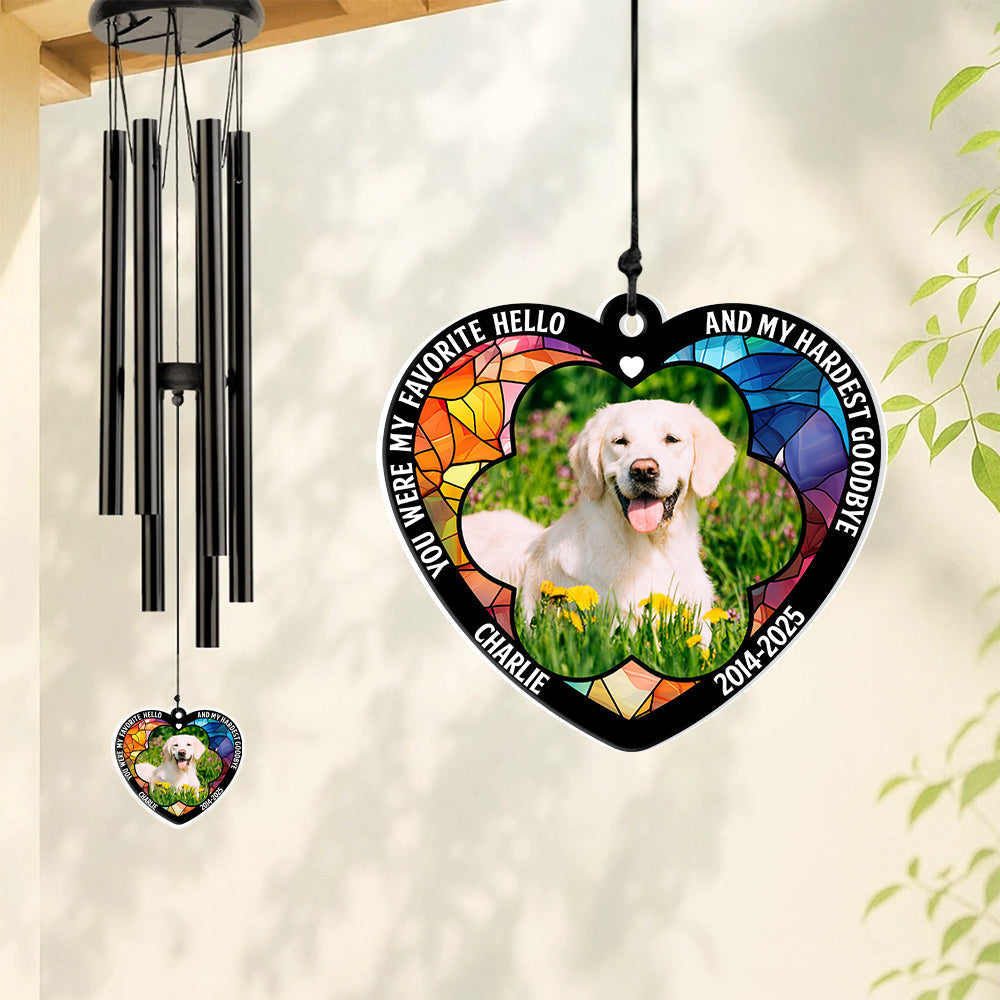 Custom Photo Forever In Our Hearts Memorial Acrylic Wind Chimes HA75 892726