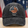 Personalized Name Descendant Of A Patriot Washed Denim Baseball Cap LM32 895545