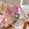 Personalized The Garden Of Grandma Pink Gradient Glass Mug - Gift For Grandma, Mom, Mother's Day HO82 901750