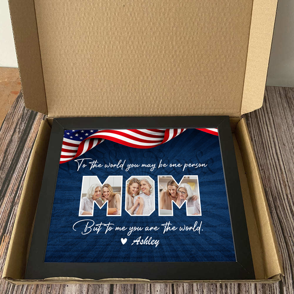 Upload Photo Happy Mother's Day US Flag Picture Frame HA75 898978