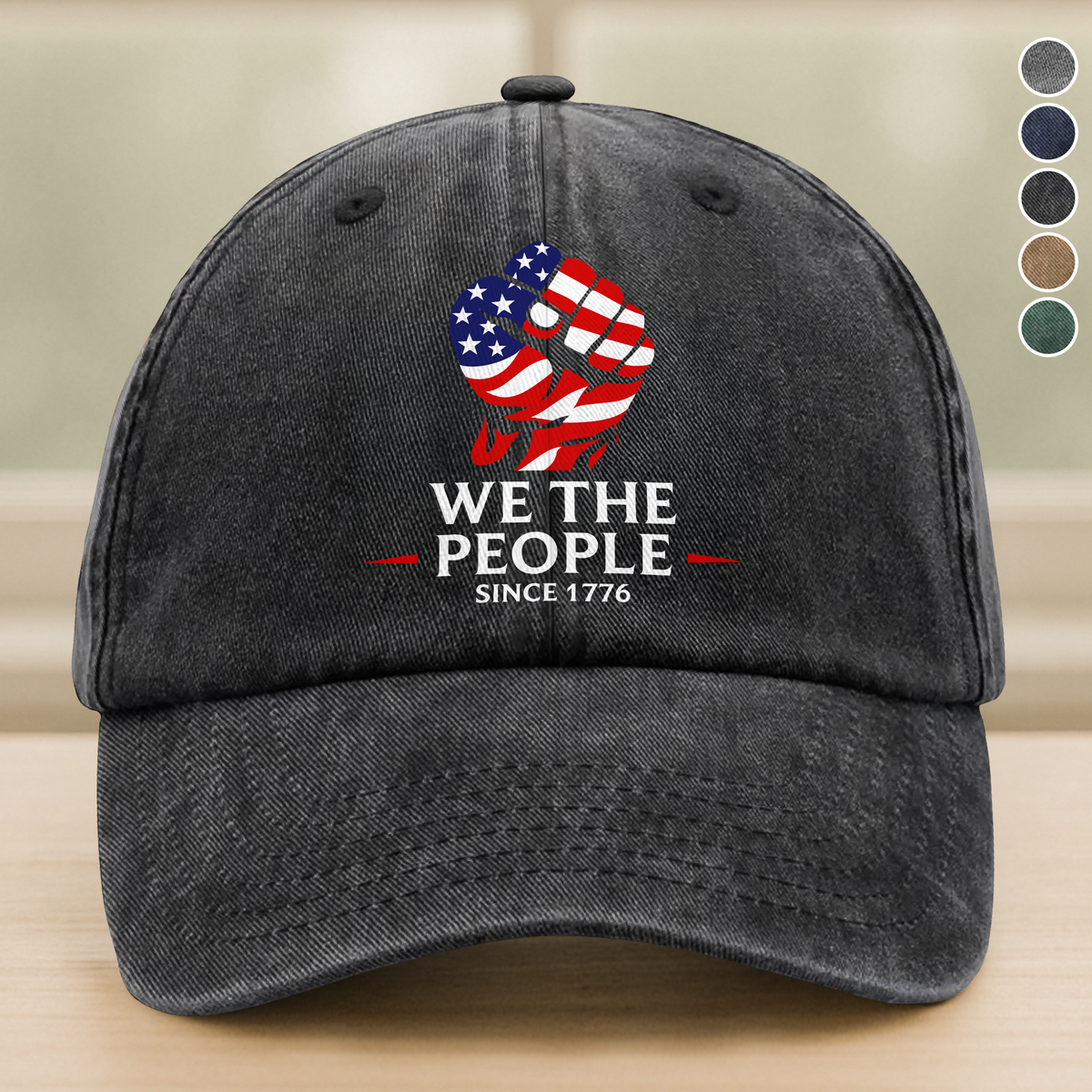 Rejecting Kings Since 1776  Washed Denim Baseball Cap LM32 899347