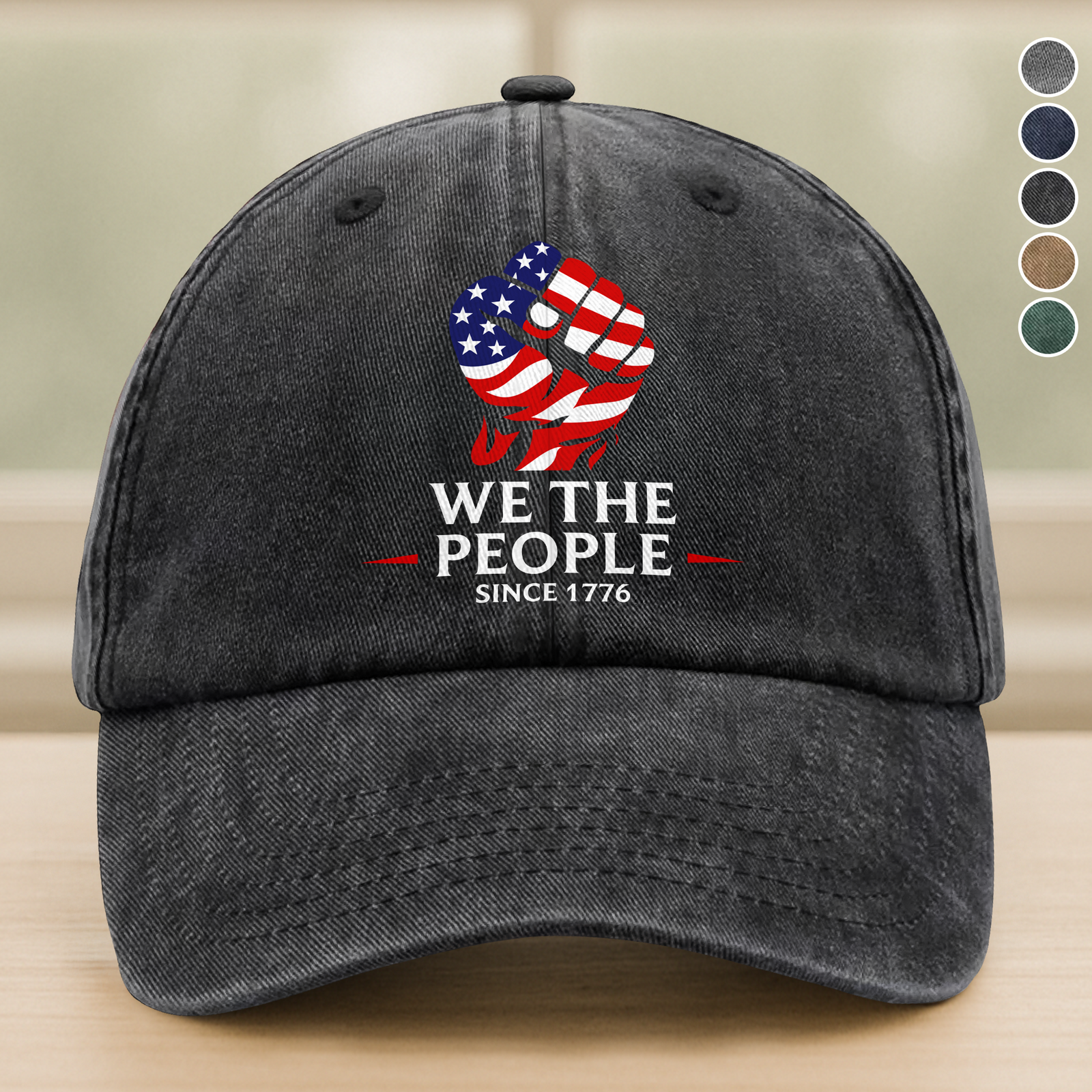 Rejecting Kings Since 1776  Washed Denim Baseball Cap LM32 899347
