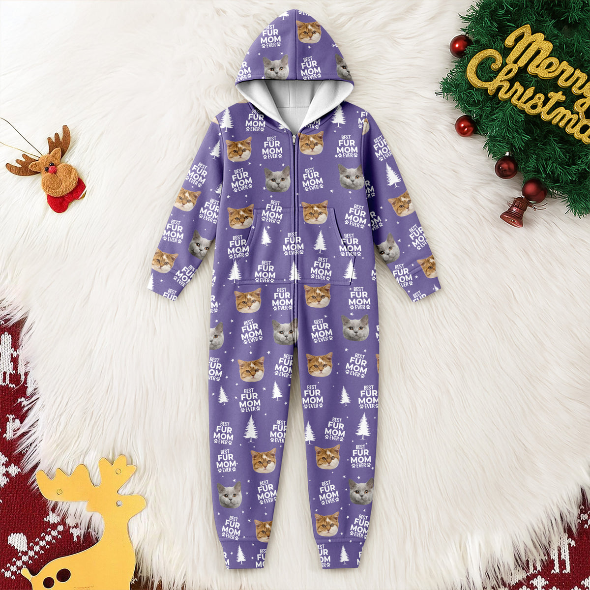 Custom Cat Face Photo Personalized Best Cat Dad Mom Onesie Pajamas CH07 896608