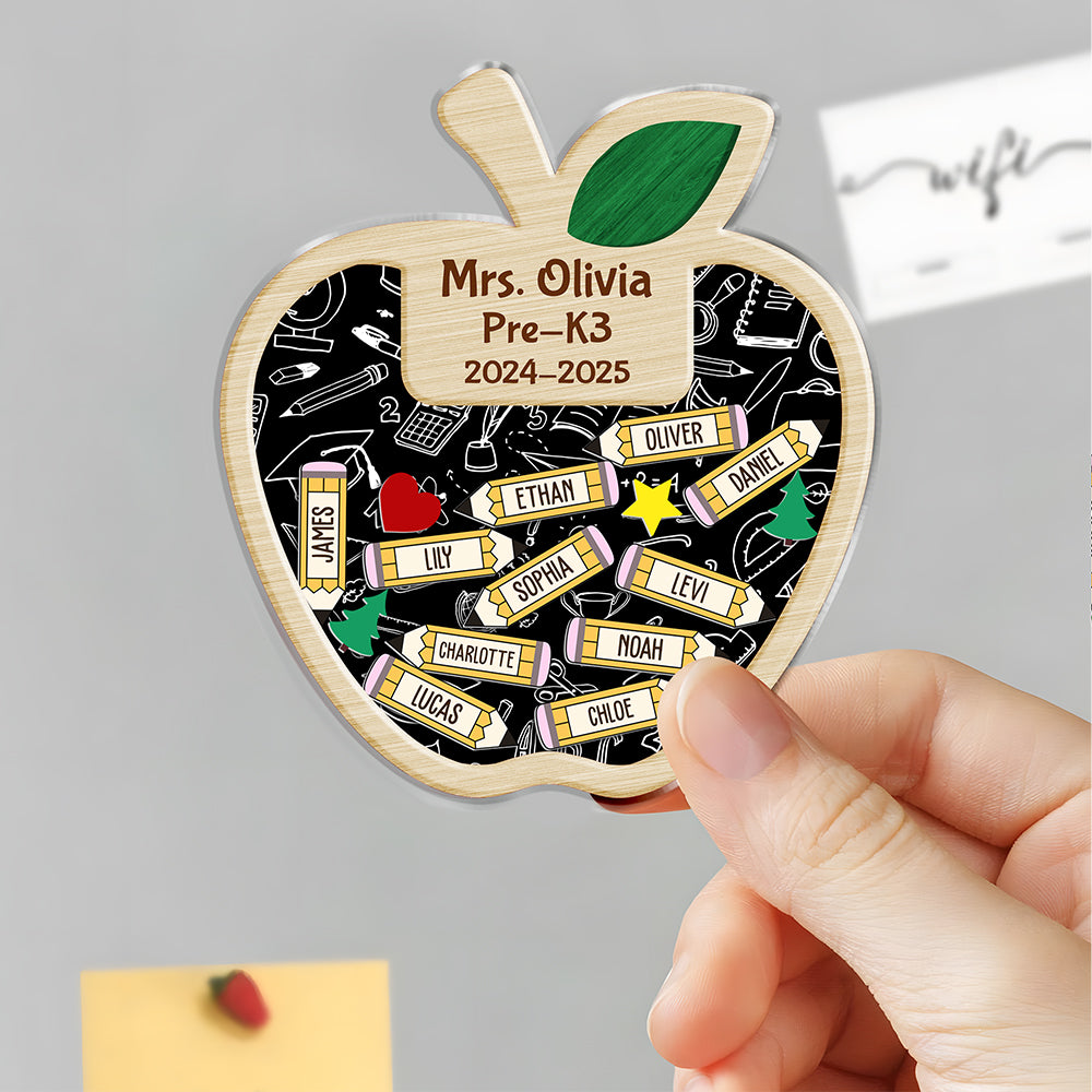 Personalized Thank You Teacher Acrylic Apple Shaking Magnet Gift From Students HO82 894288