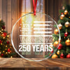 250 Years USA 250th Birthday 1776-2026 Eagle Flag Glass Ornament HO82 894570