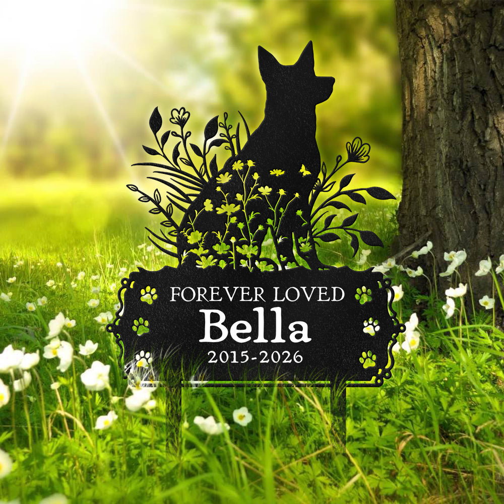 Custom Name Forever Loved Dog Grave Marker - Personalized Pet Memorial Garden Stake HO82 902186