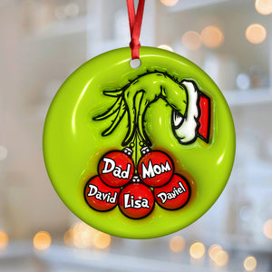 Custom Name Christmas Family Members Family 3D Effect Print Ceramic Ornament HA75 897450