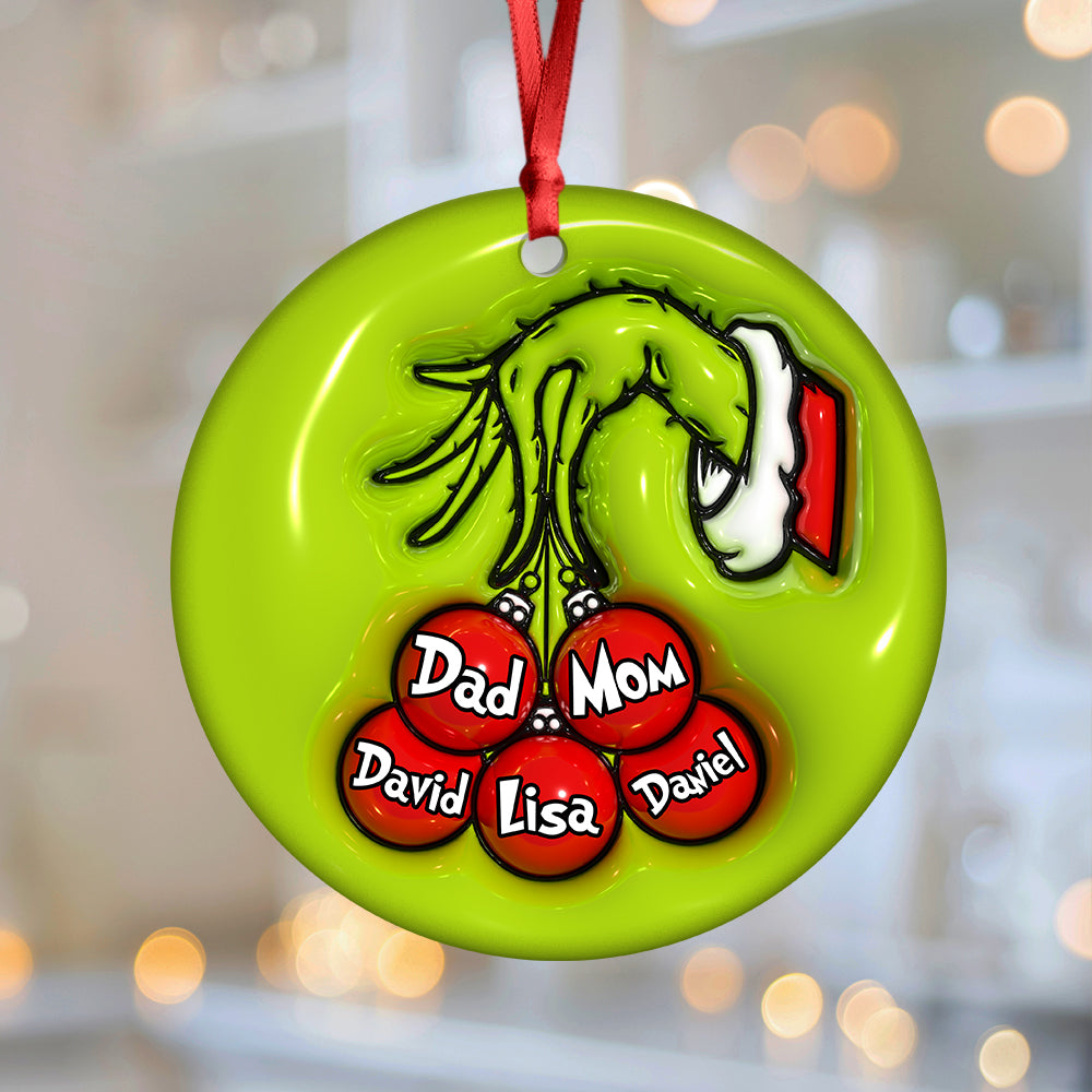 Custom Name Christmas Family Members Family 3D Effect Print Ceramic Ornament HA75 897450