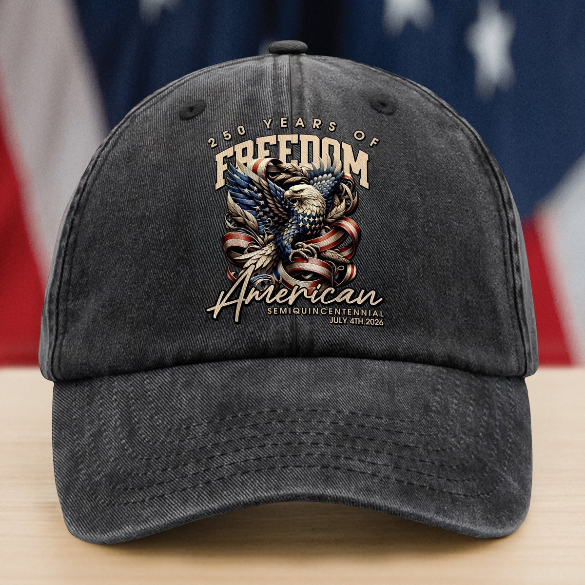 250 Years Of Freedome America Washed Denim Baseball Cap TH10 894545