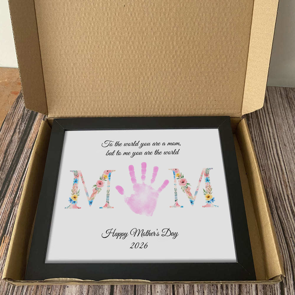 Personalized Floral Mom Handprint Picture Frame – Mother’s Day Keepsake Gift HO82 901590