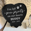 You Left Paw Prints On Our Hearts Personalized Name Memorial Heart Shaped Stone LM32 899237