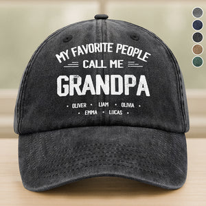 Personalized My Favorite People Call Me Daddy Vintage Washed Denim Baseball Cap HO82 894450