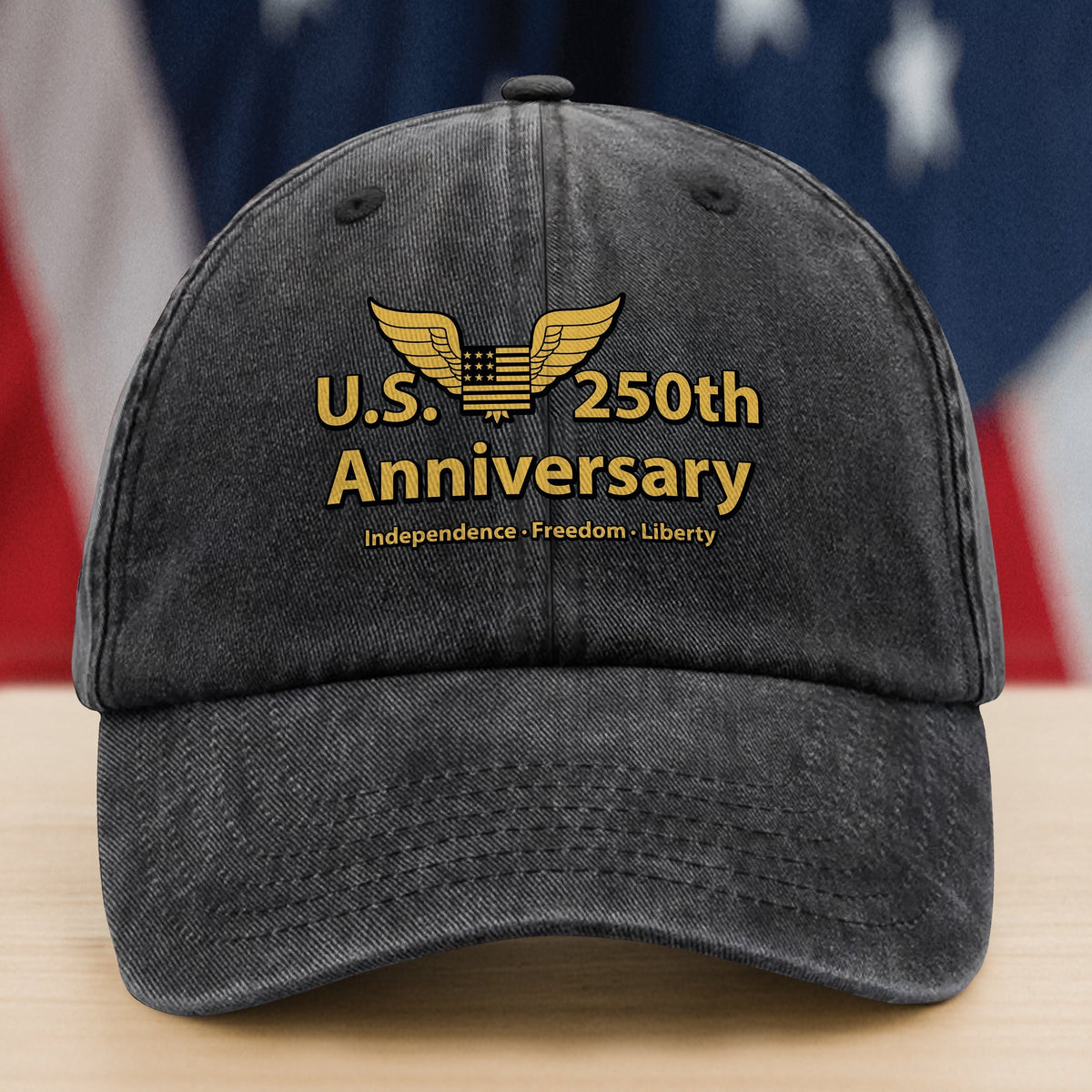 American Independence Freedom Liberty Patriotic Washed Denim Baseball Cap LM32 895143