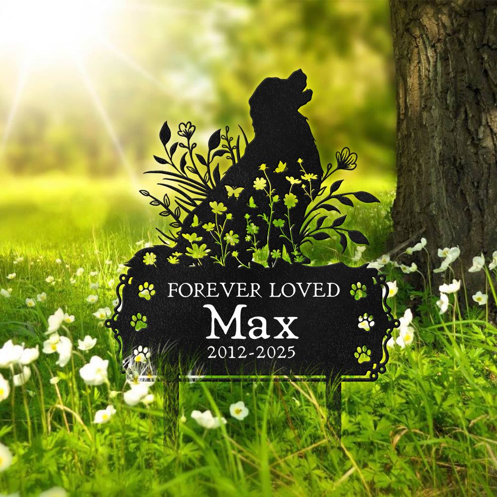 Custom Name Forever Loved Dog Grave Marker - Personalized Pet Memorial Garden Stake HO82 902186