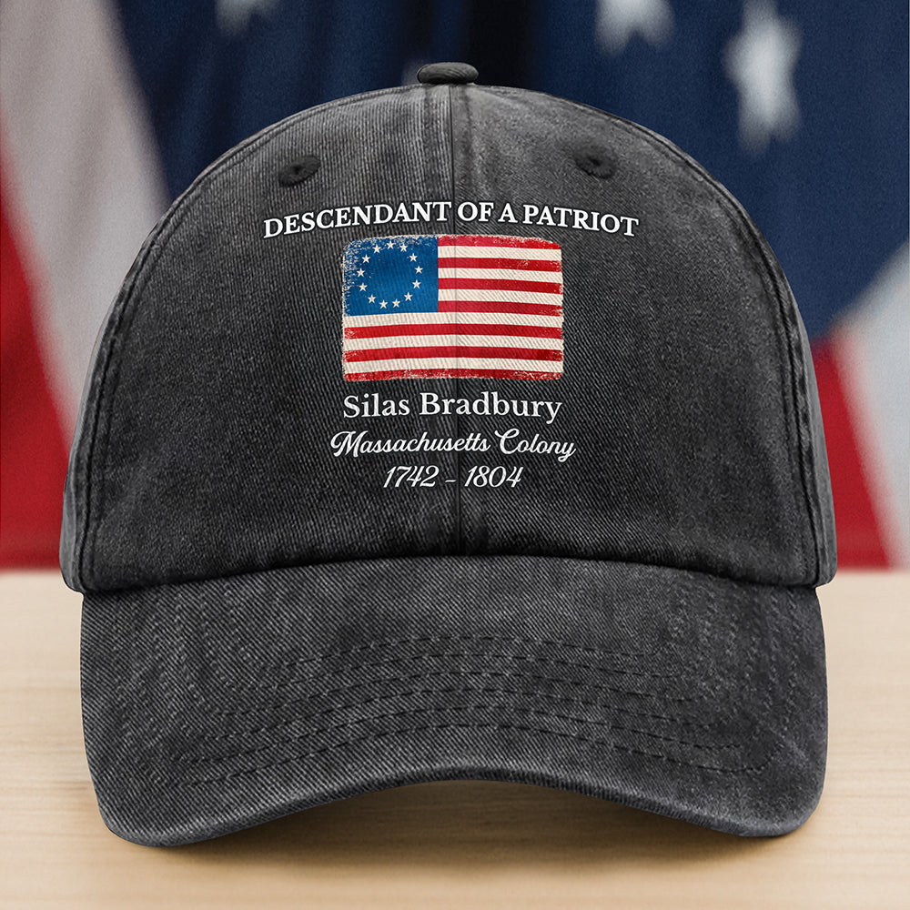 Custom Descendant of a Patriot Heritage Washed Denim Baseball Cap LM32 895549