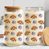 Custom Dog Cat Pet Photo With Icon US Flag Glass Can With Lid Gift for Pet Lovers HA75 920330