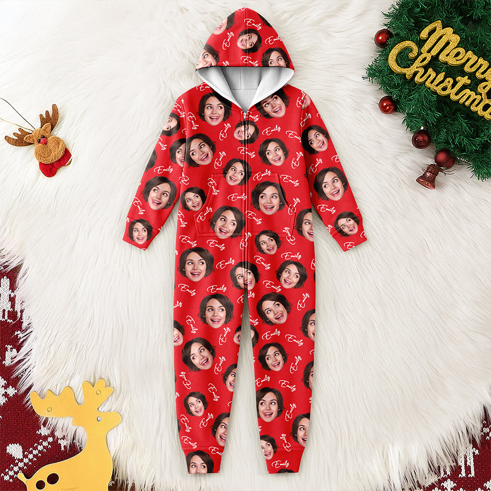 Custom Face and Name Christmas Onesie Pajamas HO82 903690