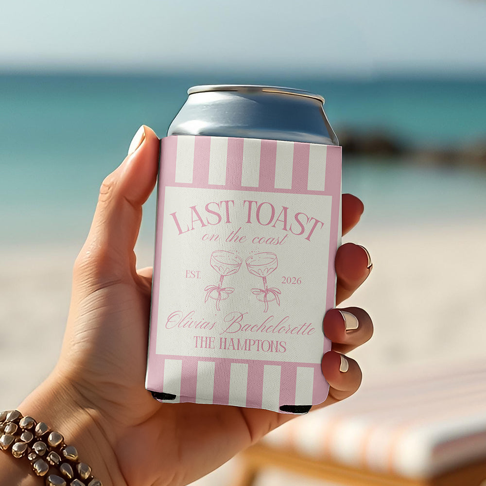 Personalized Last Toast On The Coast Bachelorette Party Print Full Can Cooler CH07 911260