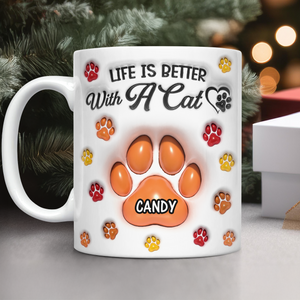 Life Is Better With Paws - Personalized 3D Mug LM32 895007
