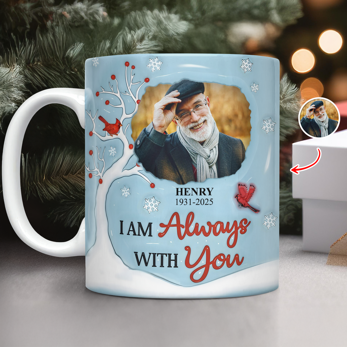 I'm Always With You Custom Memorial Photo 3D Inflated Effect Mug CH07 896614