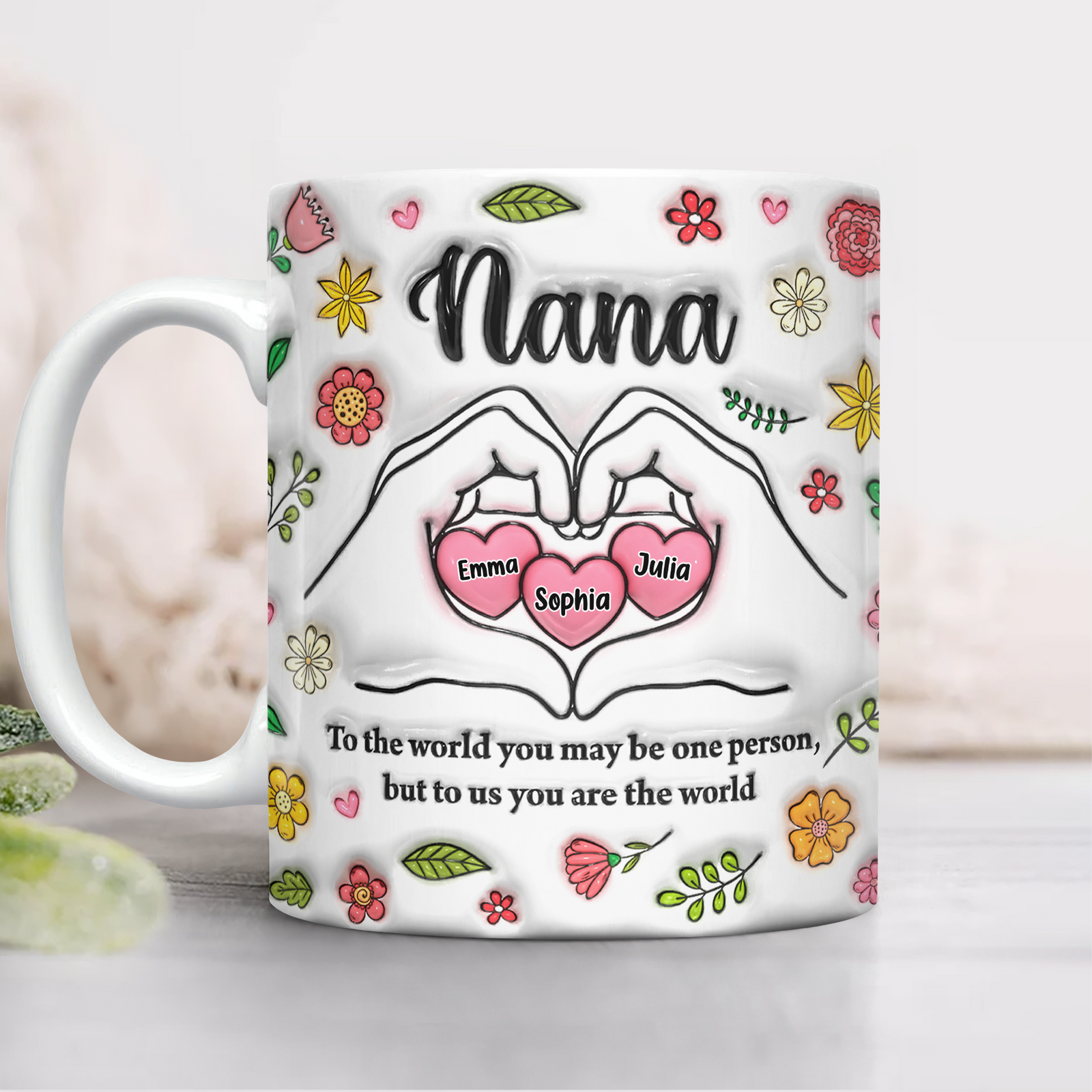 Custom Name Mom's Heart Hand 3D Effect Mug Gift For Mother's Day CH07 910682