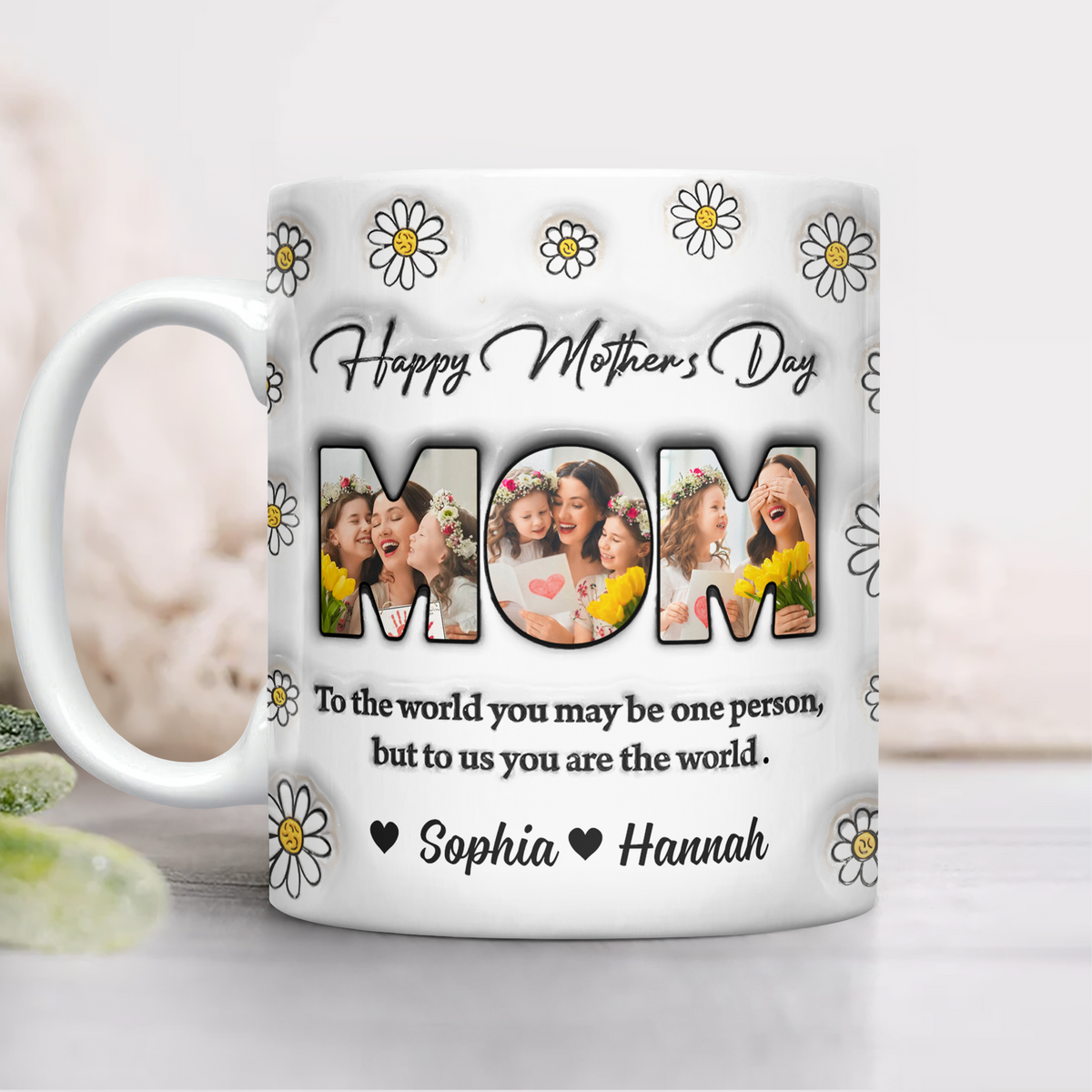 Custom Photo Happy Mother’s Day 3D Effect Mug – Personalized Gift for Mom CH07 910680