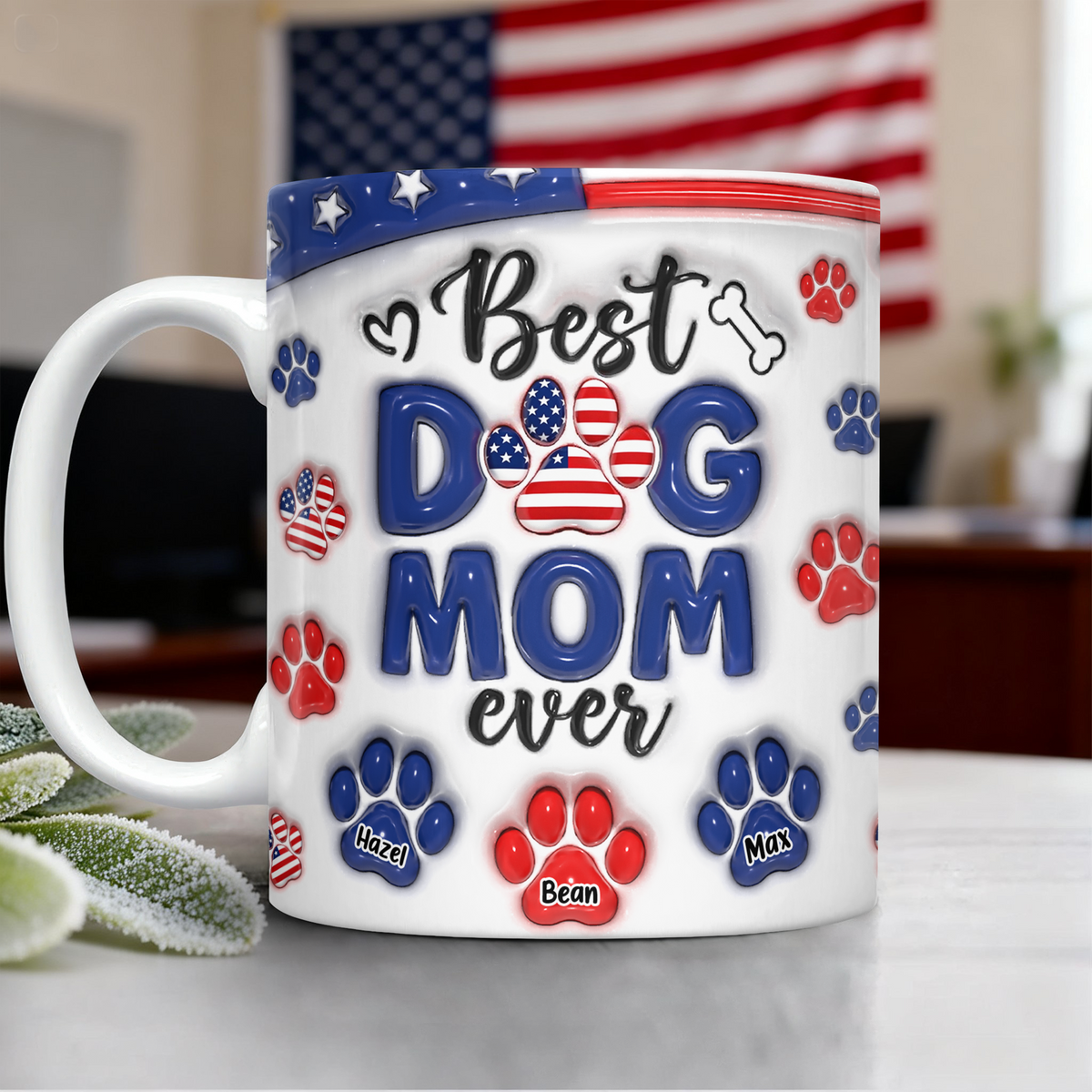 Best Dog Mom Dad Ever - Dog & Cat Personalized Custom 3D Inflated Effect Printed Mug HA75 920328