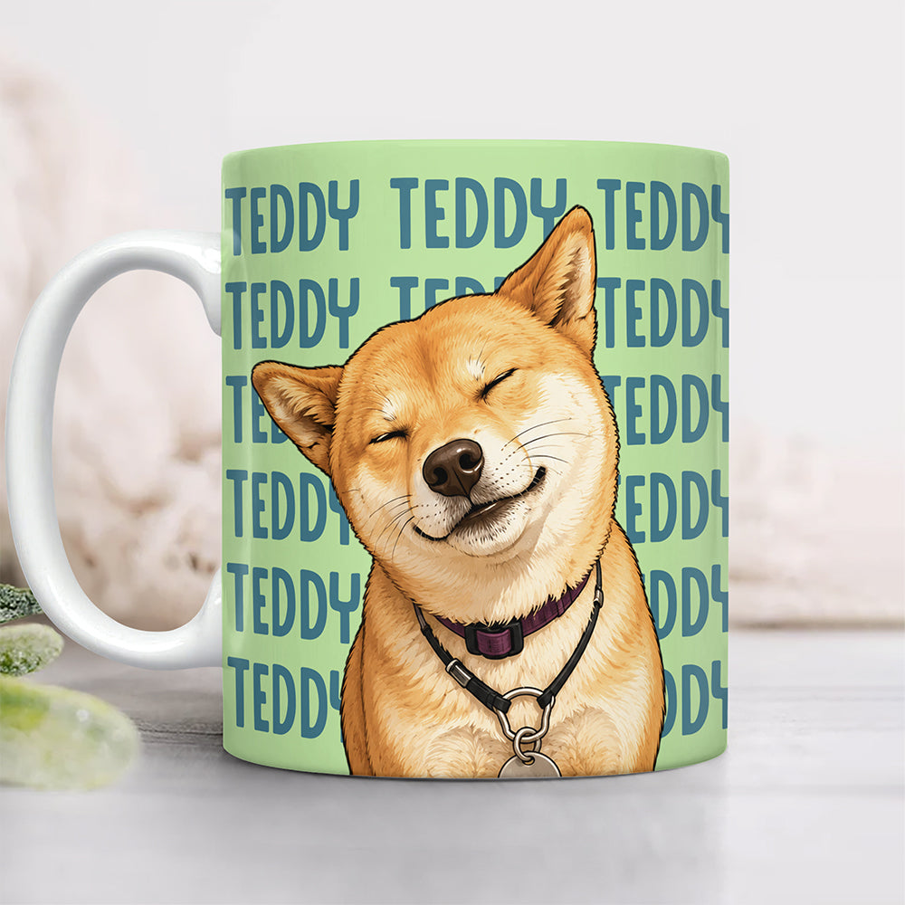 Custom Dog Photo Watercolor Print Full Mug - Personalized Pet Mug, Custom Dog Lover Gift for Family & Friends CH07 180094