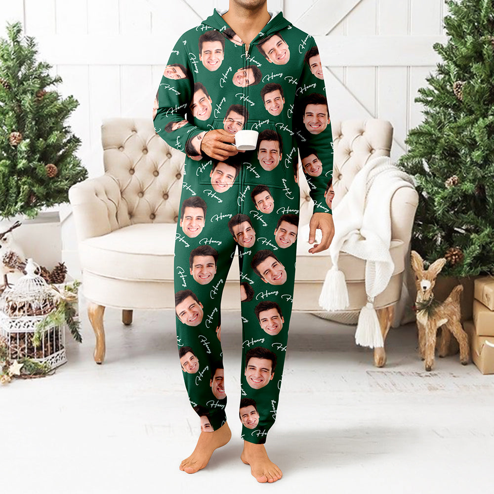 Custom Face and Name Christmas Onesie Pajamas HO82 903690