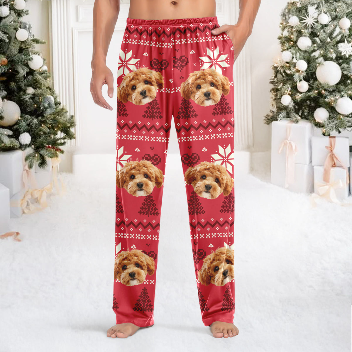 Christmas Is Coming Aztec Pattern - Custom Dog Face Photo Sweatpants Christmas Gift For Dog Lovers CH07 896326
