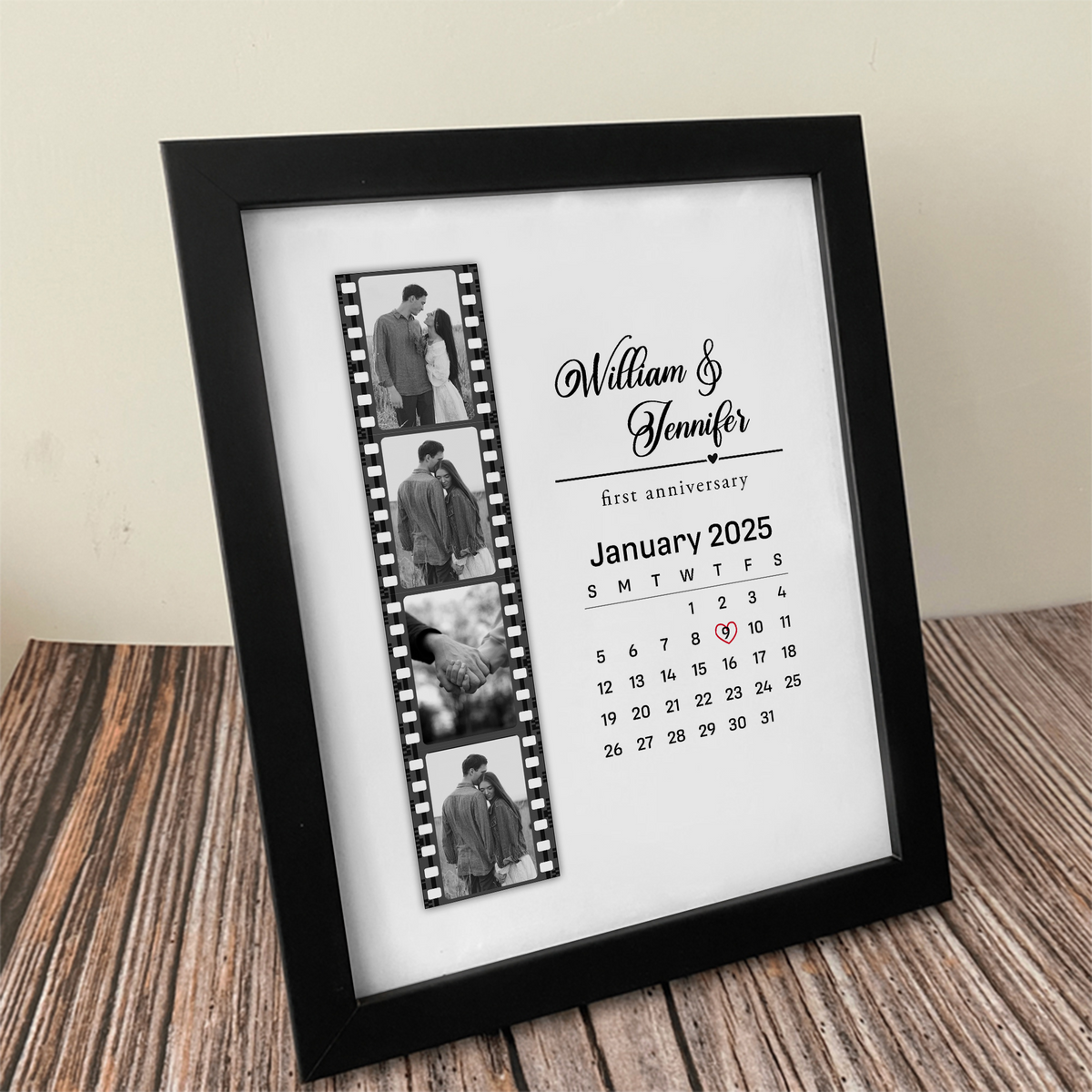 Custom Photo with Calendar Personalized Picture Frame Couple Anniversary Gift, Valentines Day Gift HA75 920090