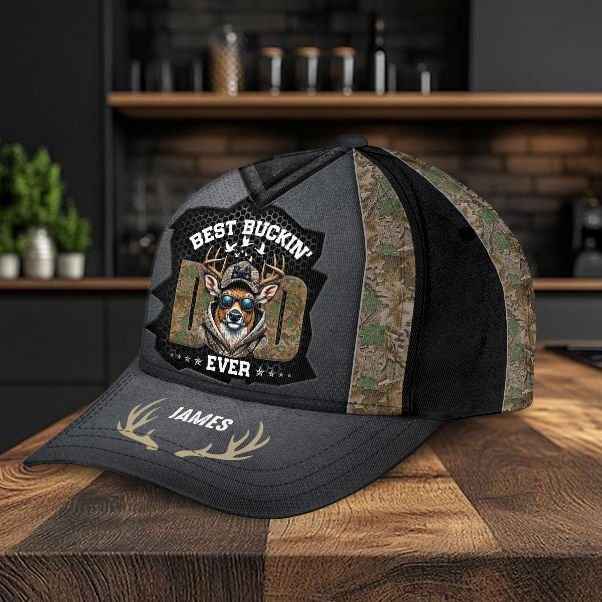 Custom Kids Name Hunter Dad Best Buckin' Dad Classic Cap Personalized Gift For Dad, Father's Day HO82 893900