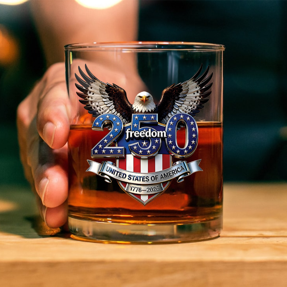 USA 250 Years Anniversary, Freedom Eagle 1776–2026 Whiskey Glass HO82 902808