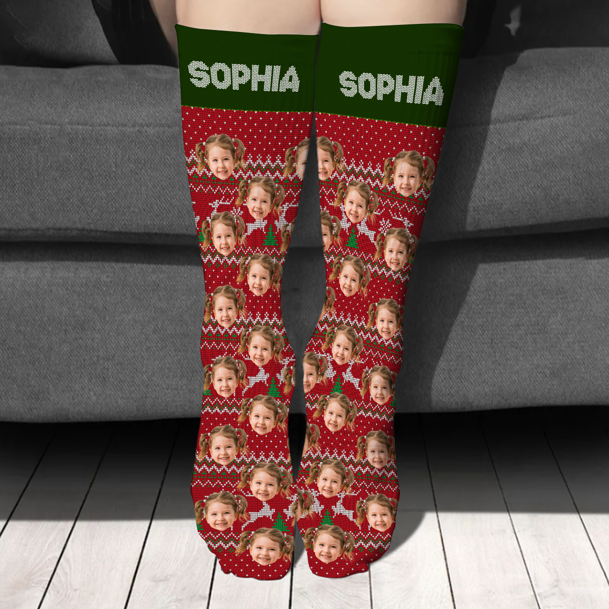 Custom Photo Family Christmas Socks Christmas Gift for Loved Ones TH10 894435