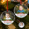 Custom Photo Kid's First Christmas Glass Ornament Family Gift HA75 897934