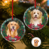 Custom Photo Christmas Glass Ornament For Dog Lovers HA75 897064
