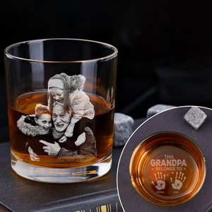 Custom Photo This Grandpa Belongs To Me Whiskey Glass TH10 892923