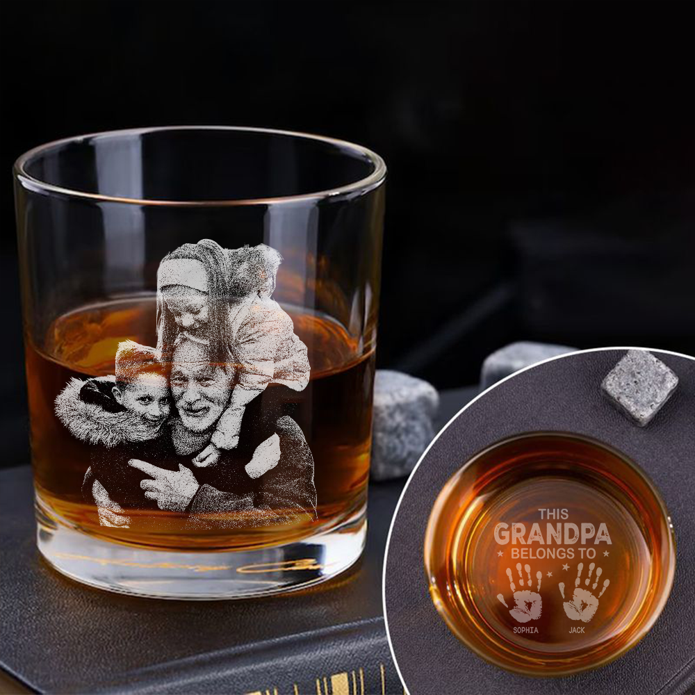 Custom Photo This Grandpa Belongs To Me Whiskey Glass TH10 892923