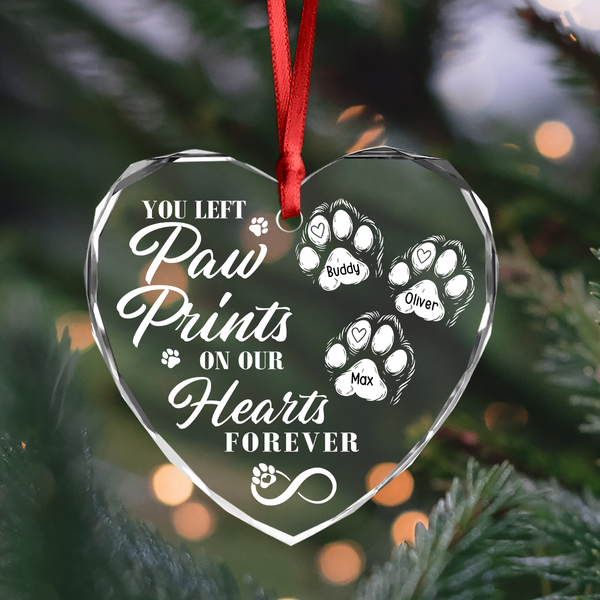 You Left Paw Prints On Our Hearts Forever Personalized Dog
