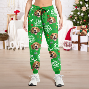 Custom Dog Cat Photo Best Dog Dad Mom Ever Photo Personalized Sweatpants CH07 896566