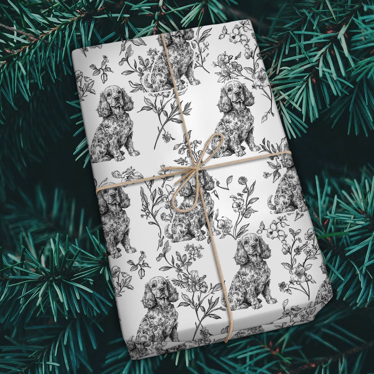 Dog Toile Fabri - Personalized Wrapping Paper Gift For Dog Lover CH07 896304