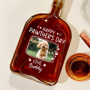 Custom Dog Cat Photo Happy Pawther’s Day Whiskey Bottle HA75 892534