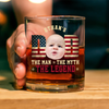 Custom Kid Photo - Dad, The Man The Myth The Legend Dad Whiskey Glass LM32 893539