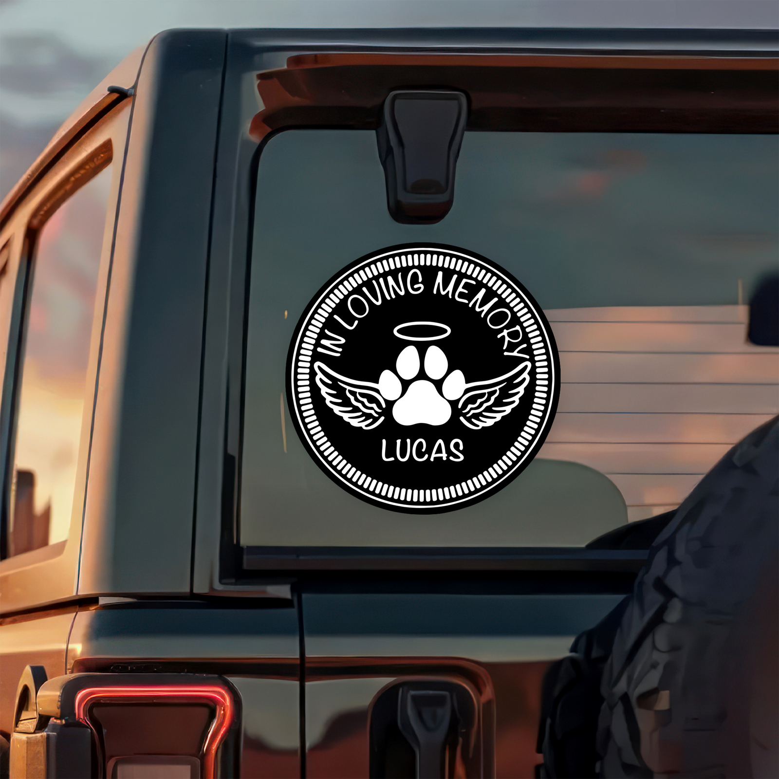 Custom Name In Loving Memory Dog Memorial Car Window Decal Sticker TH10 898467