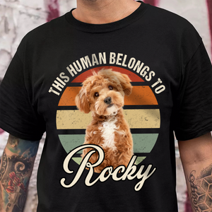 Custom Photo This Human Belongs To Dog & Cat Personalized Retro Dark Shirt CH07 896010