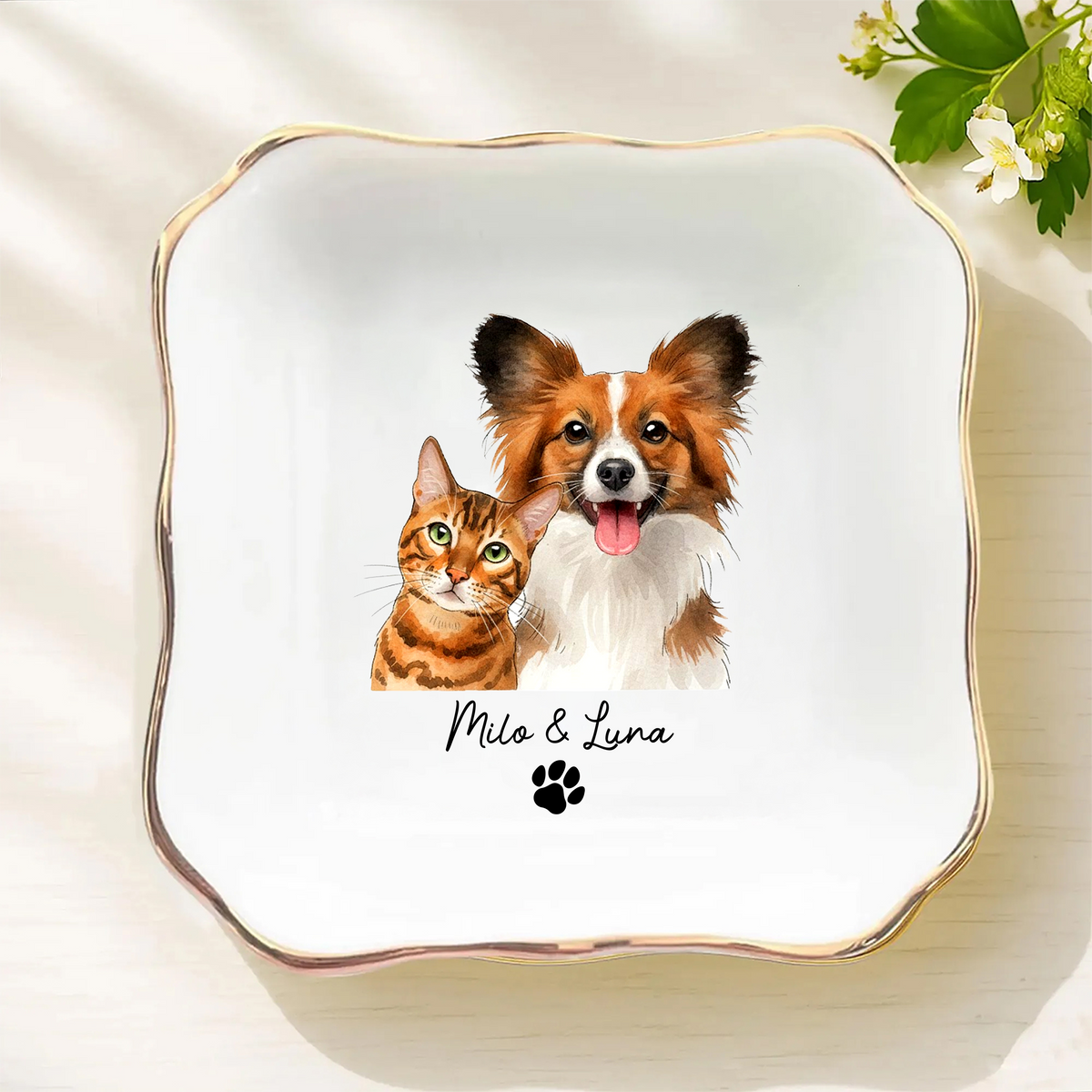 Custom Pet Photo Ring Dish Gift For Dog And Cat Lovers HO82 901098