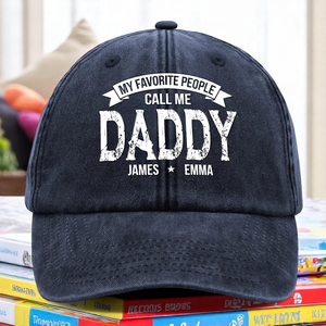 My Favorite People Call Me Daddy Washed Denim Baseball Cap HA75 892490