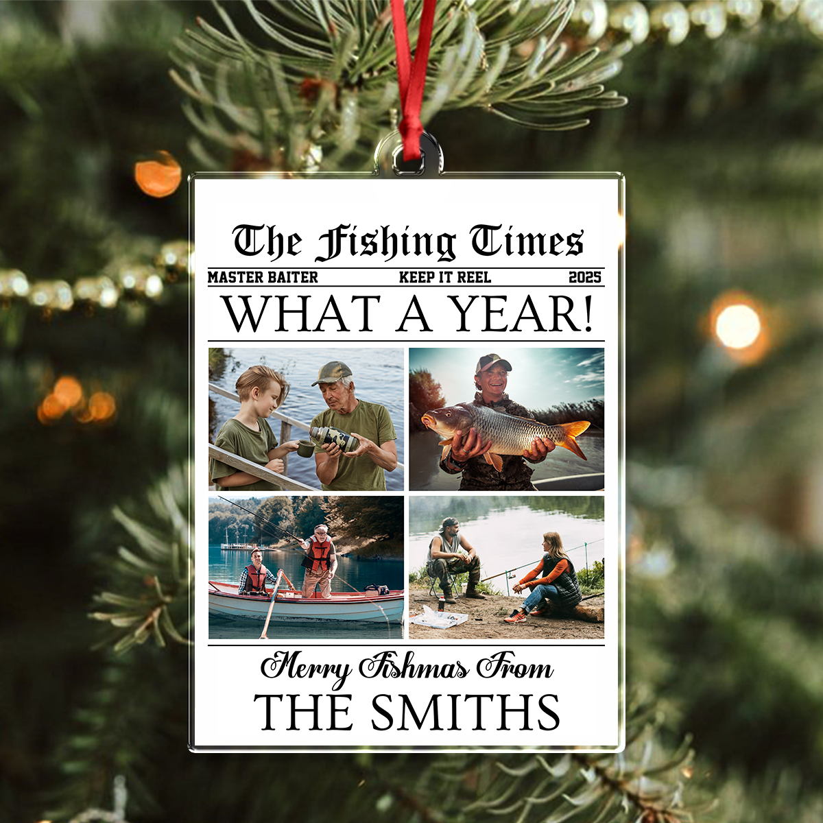 Custom Photo What A Year Acrylic Ornament Christmas Gift For Fishing Lovers HO82 894684