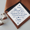 Custom Name Dad Thank You For Walking By My Side Today & Always Tie Patch For Men - Wedding Gift for Dad LM32 899487