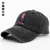 Personalized Basketball Player Silhouette Sport Washed Denim Baseball Cap LM32 893977